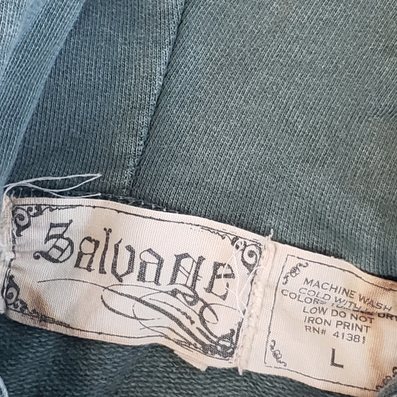 Salvage Hoodie sz Large Green Black Souls - Picture 6 of 6
